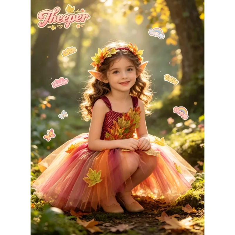 Maple Leaf Tulle Dress Fluffy Tutu Skirt Princess Outfit Halloween Thanksgiving Party Costume Autumn Festival Wear Ready Stock
Maple Leaf Tulle Dress Fluffy Tutu Skirt Princess Outfit Halloween Thanksgiving Party Costume Autumn Festival Wear Ready Stock