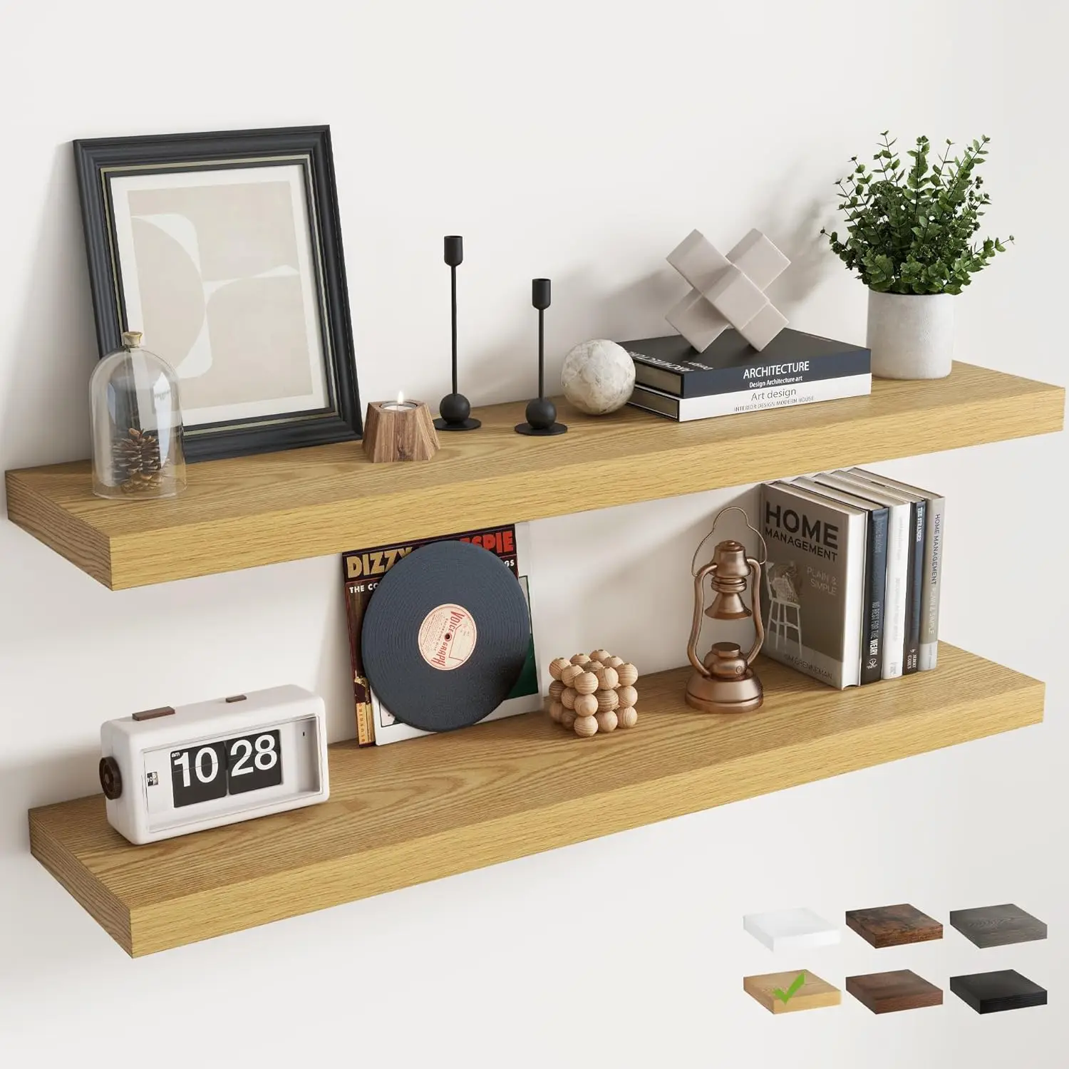 48" Floating Shelves for Wall, Set of 2, 9"D, Rustic Wood Grain, Easy Install, Sturdy
48" Floating Shelves for Wall, Set of 2, 9"D, Rustic Wood Grain, Easy Install, Sturdy