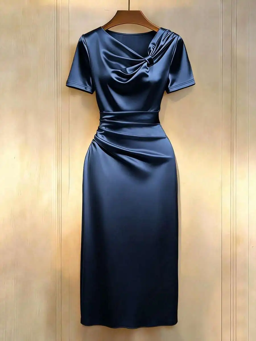 Elegant Twist Design Short Sleeve Dress For Daily Commute And Dates
Elegant Twist Design Short Sleeve Dress For Daily Commute And Dates