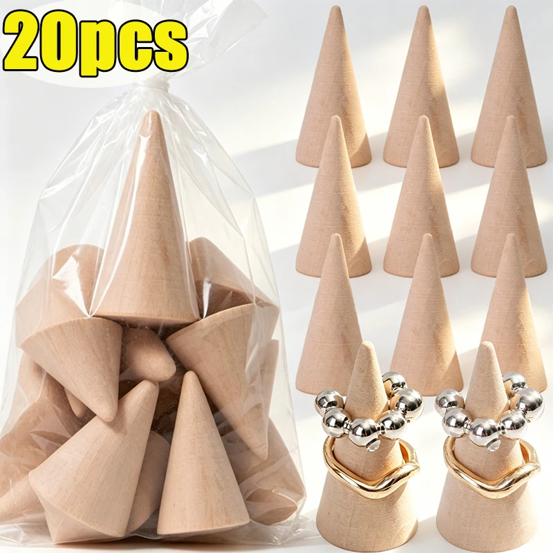 1-20pcs Wooden Conical Finger Ring Holder Jewelry Storage Rack Jewelry Counter Display Photography Props
1-20pcs Wooden Conical Finger Ring Holder Jewelry Storage Rack Jewelry Counter Display Photography Props