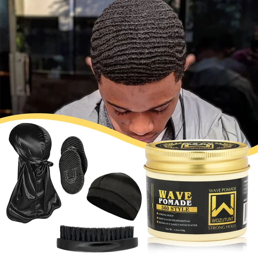 Men Shea Butter Wave Control Pomade 360 Style Strong Hold Long Lasting Curly Hair Cream or Brush or Silk Rag Cap Tools Accessory
Men Shea Butter Wave Control Pomade 360 Style Strong Hold Long Lasting Curly Hair Cream or Brush or Silk Rag Cap Tools Accessory