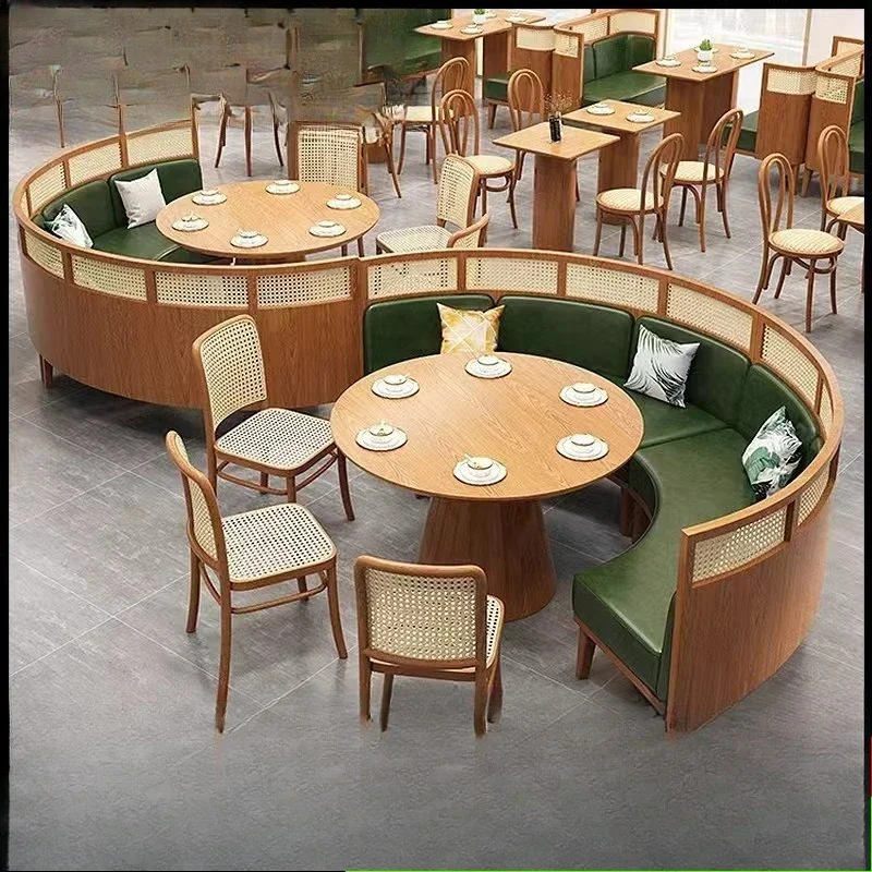 Western Restaurant Rattan Card Seat Sofae Store Catering Furniture Wall Commercial Solid Wood Table and Chair Combination
Western Restaurant Rattan Card Seat Sofae Store Catering Furniture Wall Commercial Solid Wood Table and Chair Combination