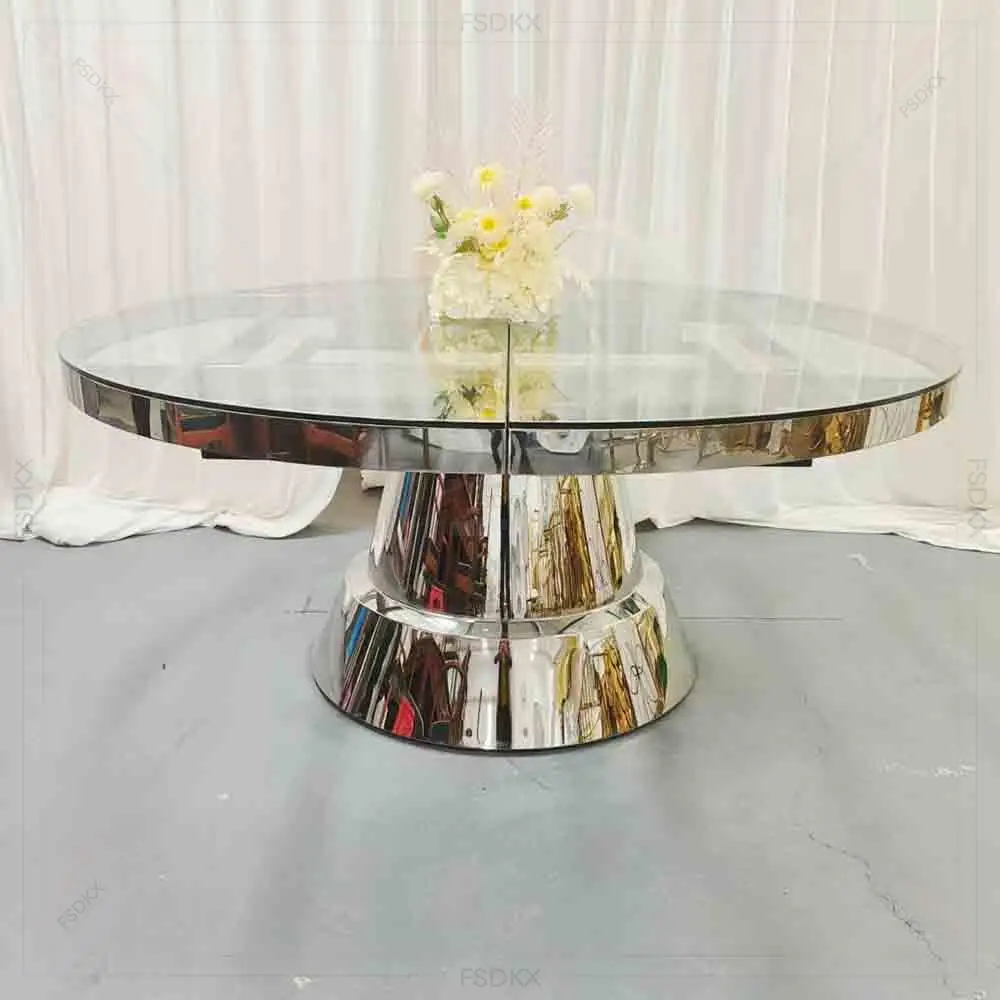Hotel Furniture Glass Top Rectangle Stainless Steel Metal Wedding Dining Table Gold Dinner Table
Hotel Furniture Glass Top Rectangle Stainless Steel Metal Wedding Dining Table Gold Dinner Table