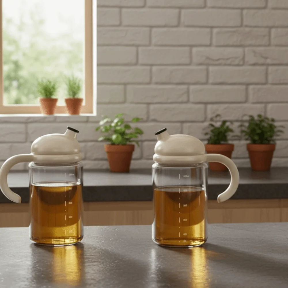 Automatic Opening Closing Glass Oil Bottle Leak Proof with Scale Olive Oil Dispenser Refillable Easy Pour Condiment Jar
Automatic Opening Closing Glass Oil Bottle Leak Proof with Scale Olive Oil Dispenser Refillable Easy Pour Condiment Jar