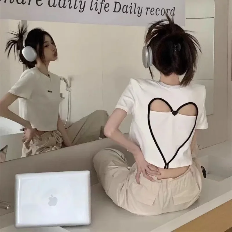 2025 Hollow-out Short-sleeved T-shirts Women Summer Korean Cool Girls Short Tops High Street Fashion Slim Tees Woman
2025 Hollow-out Short-sleeved T-shirts Women Summer Korean Cool Girls Short Tops High Street Fashion Slim Tees Woman