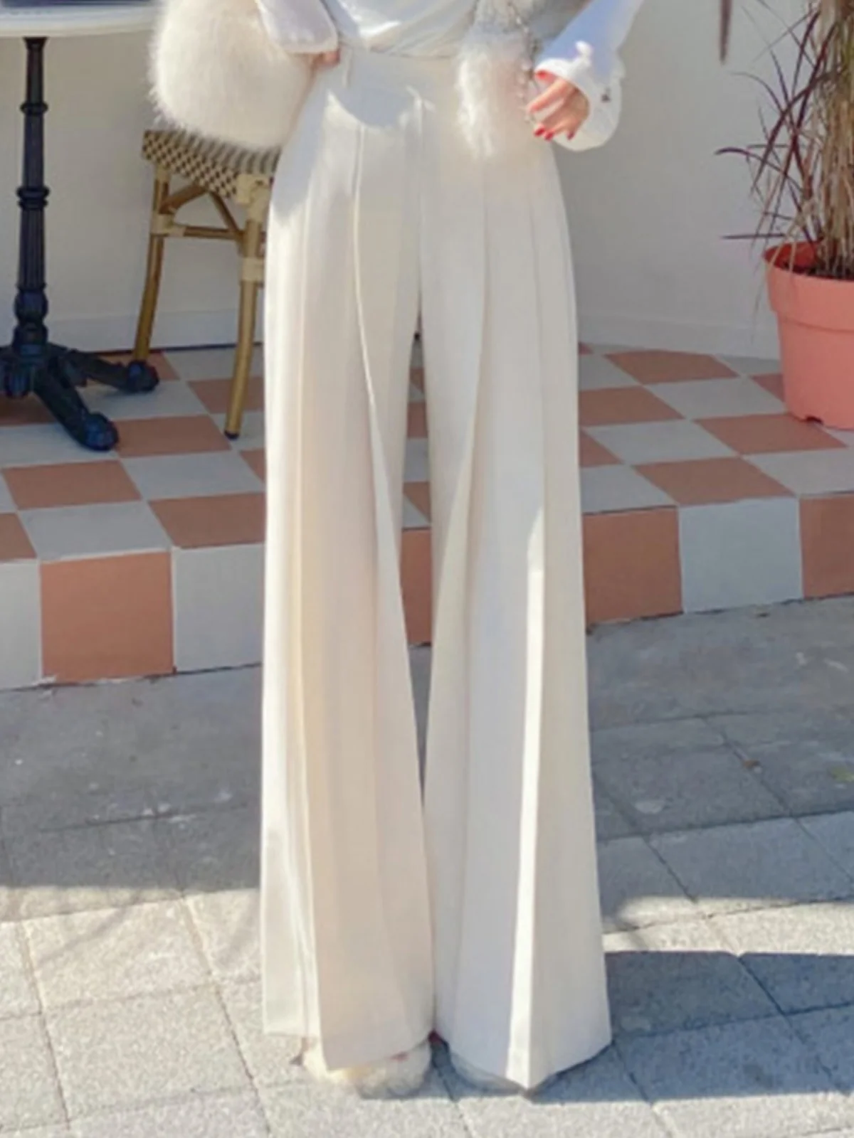 Loose Wide Leg Casual Pants Women's High Waist Pleated Design Drapey Floor-Length Trousers Korean Sle Polyester Fiber
Loose Wide Leg Casual Pants Women's High Waist Pleated Design Drapey Floor-Length Trousers Korean Sle Polyester Fiber