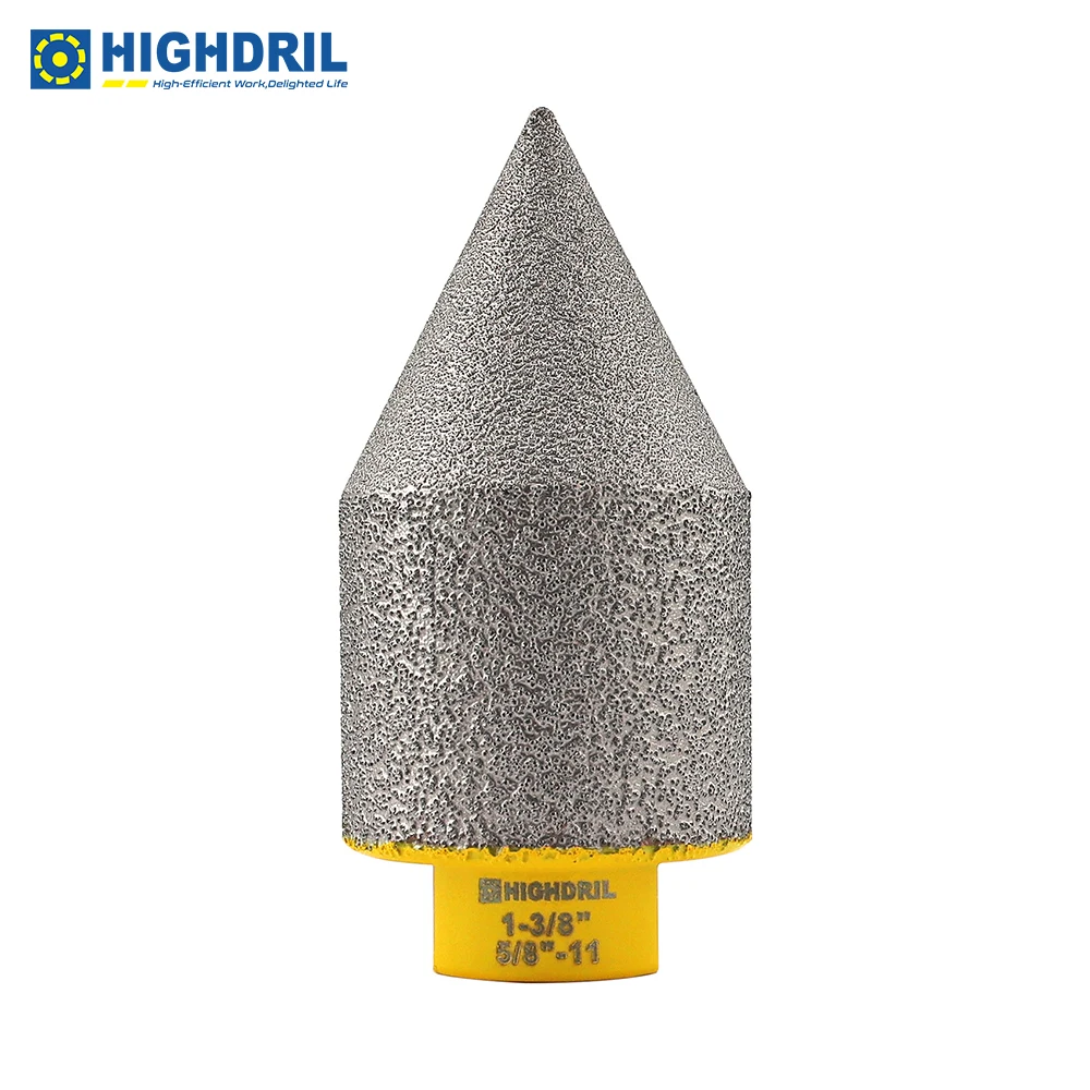 HIGHDRIL Diamond Vacuum Brazed Milling Bits With 5/8-11 1pc For Porcelain Tile Ceramic Marble Granite Grit 80 Grind Chamfer
HIGHDRIL Diamond Vacuum Brazed Milling Bits With 5/8-11 1pc For Porcelain Tile Ceramic Marble Granite Grit 80 Grind Chamfer