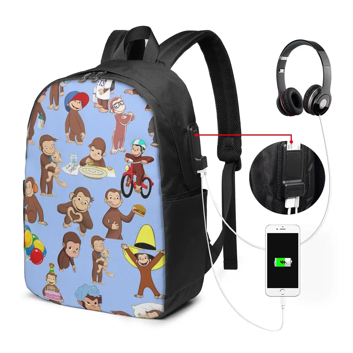 Anime Curious George Monkey Backpack Travel Notebook Bag Computer College Student School Bag Laptop Shoulder Bags for Men Women
Anime Curious George Monkey Backpack Travel Notebook Bag Computer College Student School Bag Laptop Shoulder Bags for Men Women
