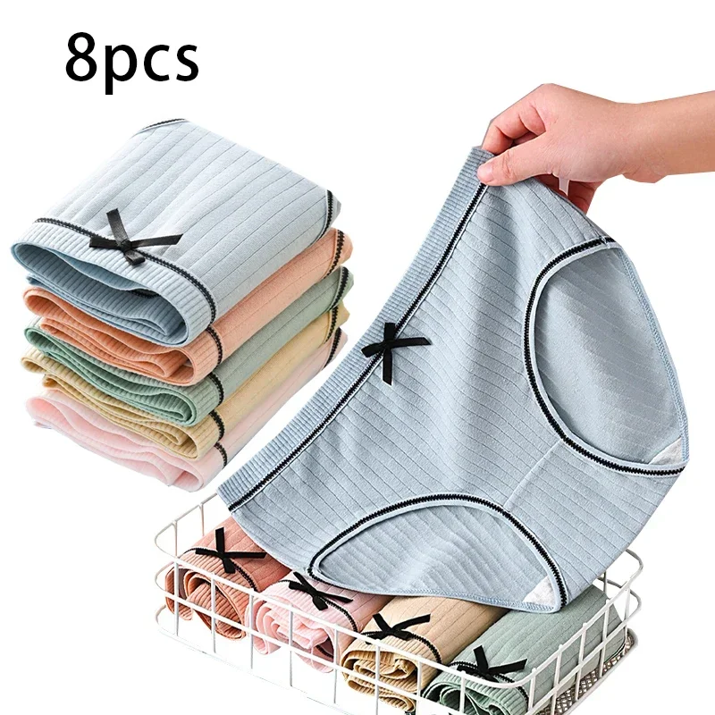 8pcs Girl Sexy Solid Color Underwear Student Cute Mid-Rise Waist Briefs Breathable Soft Female Lingerie Bow Decoration
8pcs Girl Sexy Solid Color Underwear Student Cute Mid-Rise Waist Briefs Breathable Soft Female Lingerie Bow Decoration