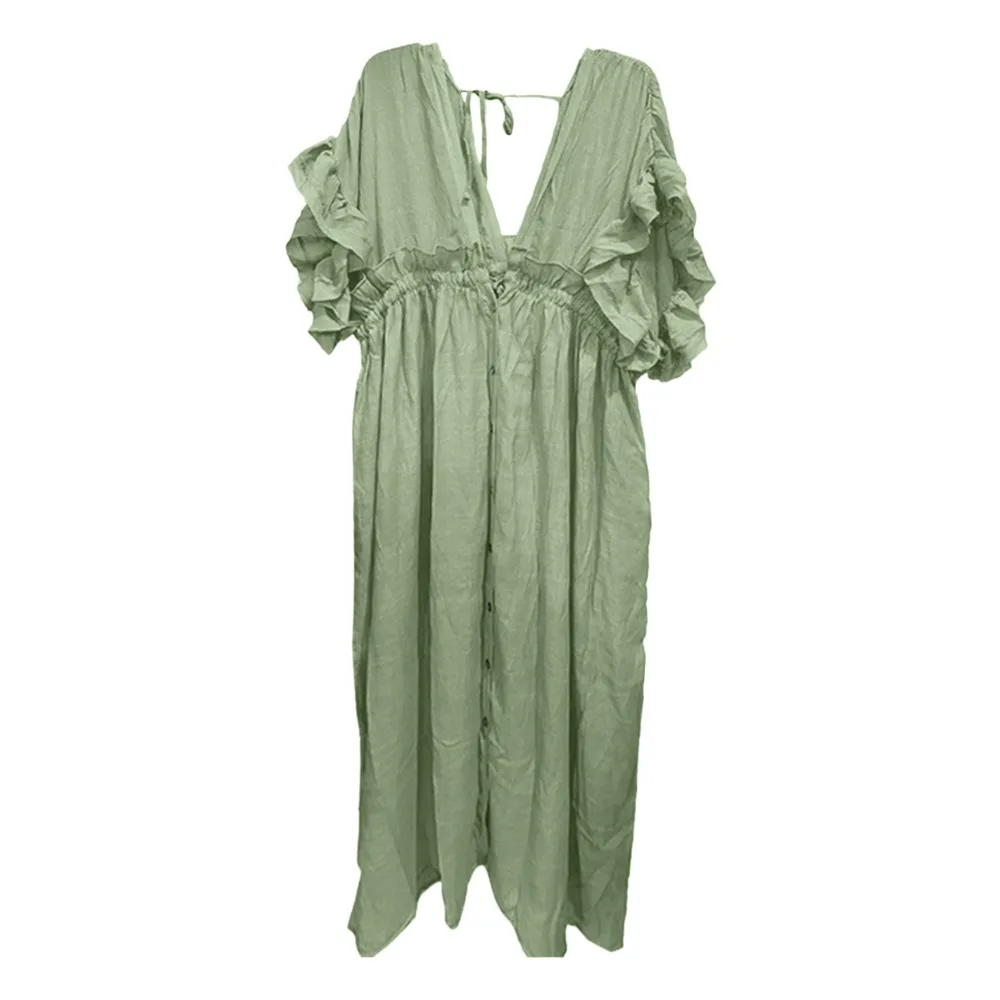 Fashion V Neck Summer Sunscreen Smock Long Loose Beachwear Shirt Casual Bathing Suit Bikini Cover-Ups for Women
Fashion V Neck Summer Sunscreen Smock Long Loose Beachwear Shirt Casual Bathing Suit Bikini Cover-Ups for Women