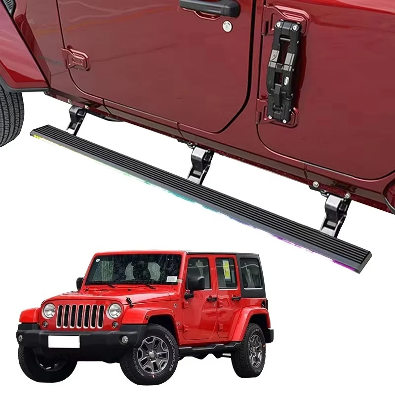 Electric Power Aluminum Alloy Sports Style Full Set Screw Fixing Side Step Running Board for Jeep Wrangler JL 4 Door
Electric Power Aluminum Alloy Sports Style Full Set Screw Fixing Side Step Running Board for Jeep Wrangler JL 4 Door