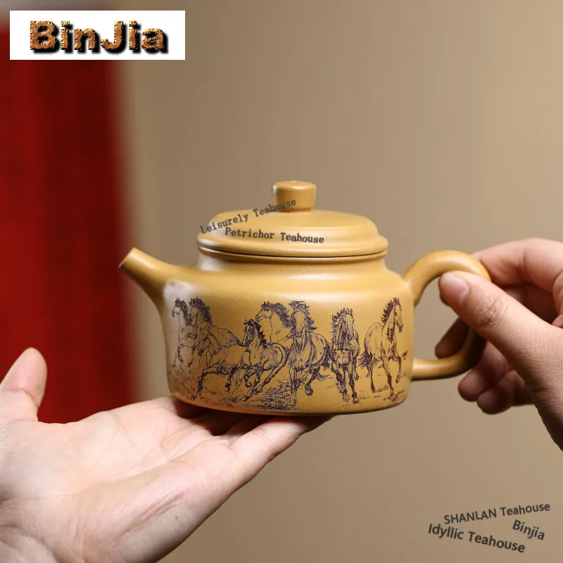 270ml Classic Yixing Purple Clay Teapots Handmade De Zhong Pot Raw Ore High Temperature Section Mud Kettle Zisha Tea Set Craft
270ml Classic Yixing Purple Clay Teapots Handmade De Zhong Pot Raw Ore High Temperature Section Mud Kettle Zisha Tea Set Craft