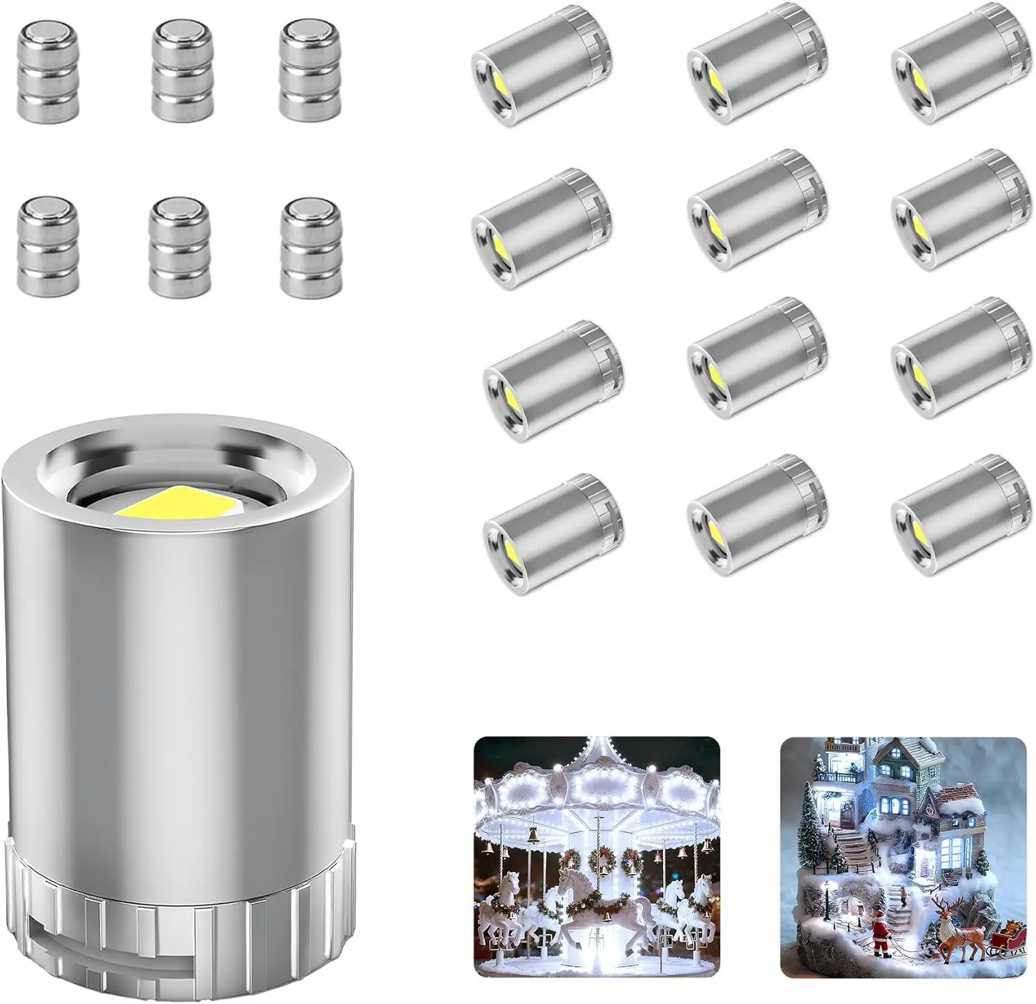 12 Pack Mini LED Lights, Cold White, Battery Powered Spotlights for Displays, Dollhouse, Crafts, Party, Wedding
12 Pack Mini LED Lights, Cold White, Battery Powered Spotlights for Displays, Dollhouse, Crafts, Party, Wedding