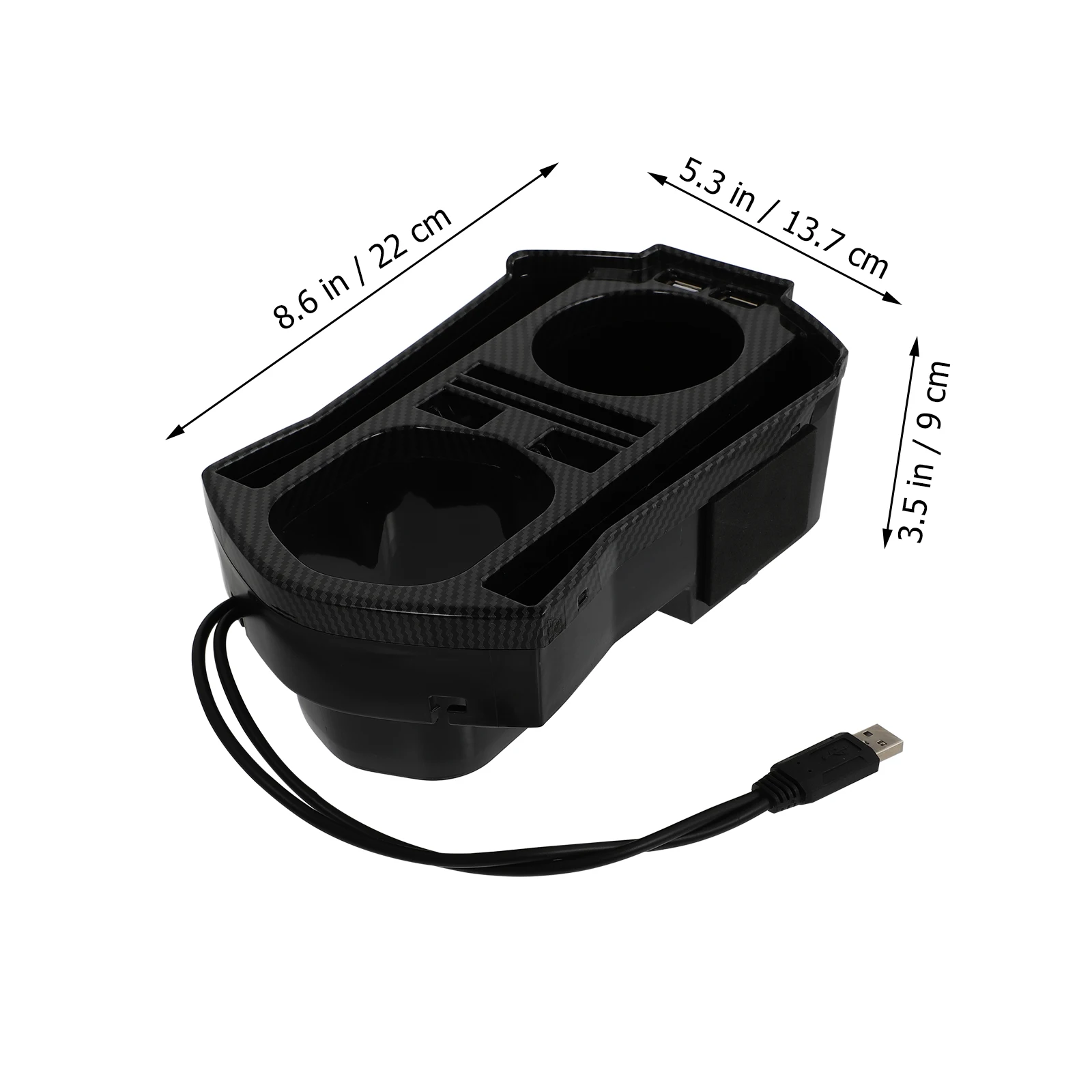 Plastic Center Console ganizer Double Cup Holders Black Car Storage Box USB Charging Port Smartphone Wallet Keys Coins
Plastic Center Console ganizer Double Cup Holders Black Car Storage Box USB Charging Port Smartphone Wallet Keys Coins
