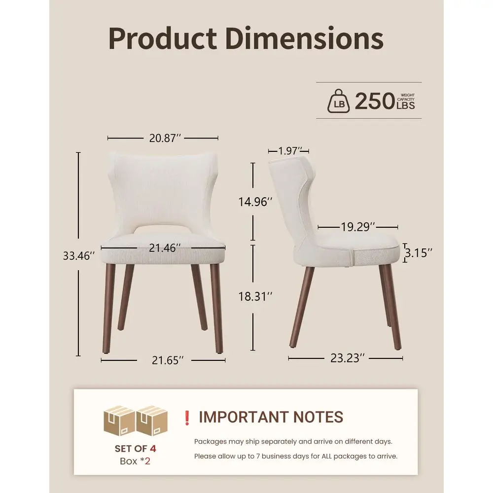 Dining Chairs Set of 4, Farmhouse Dining Room Chairs with Solid Wood Legs, Mid Century Fabric Kitchen Chairs, Upholstered Chair
Dining Chairs Set of 4, Farmhouse Dining Room Chairs with Solid Wood Legs, Mid Century Fabric Kitchen Chairs, Upholstered Chair