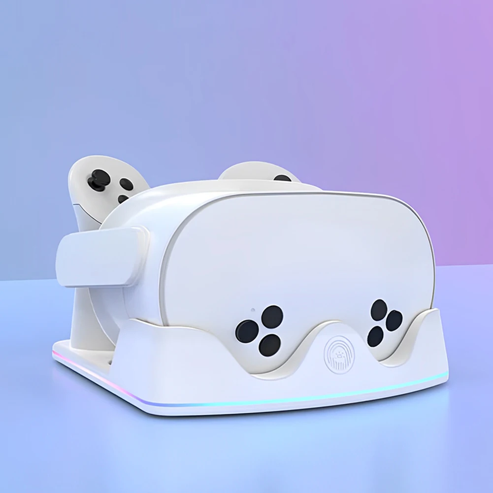 Charging Dock for Meta Quest 3S VR Charging Station W/ RGB Light Charging Stand Headset Display Stand and Controller Mount
Charging Dock for Meta Quest 3S VR Charging Station W/ RGB Light Charging Stand Headset Display Stand and Controller Mount