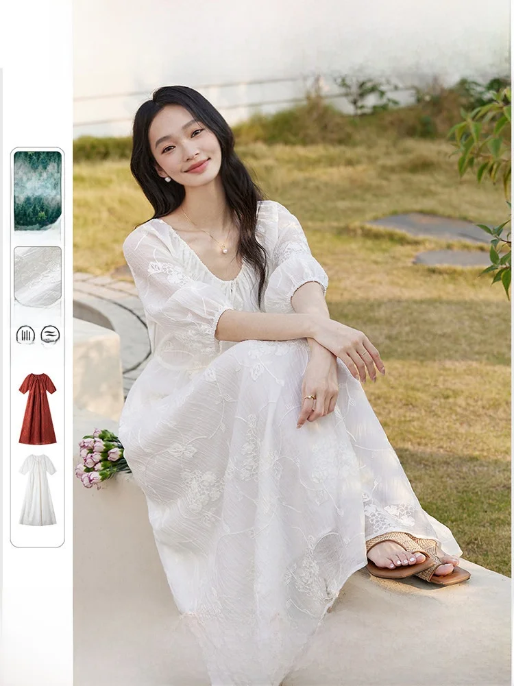 Gentle Embroidered Women's Dr Spring Autumn New Sle Lenzing Plant Long Skirt French Sle mid Waist A-Line Dr
Gentle Embroidered Women's Dr Spring Autumn New Sle Lenzing Plant Long Skirt French Sle mid Waist A-Line Dr