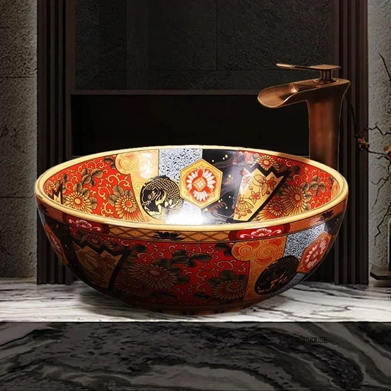 European Ceramic Wash Basin American Art Bathroom Sinks Retro Home Round Single Basin Balcony Toilet Creative Hand Painted Basin
European Ceramic Wash Basin American Art Bathroom Sinks Retro Home Round Single Basin Balcony Toilet Creative Hand Painted Basin