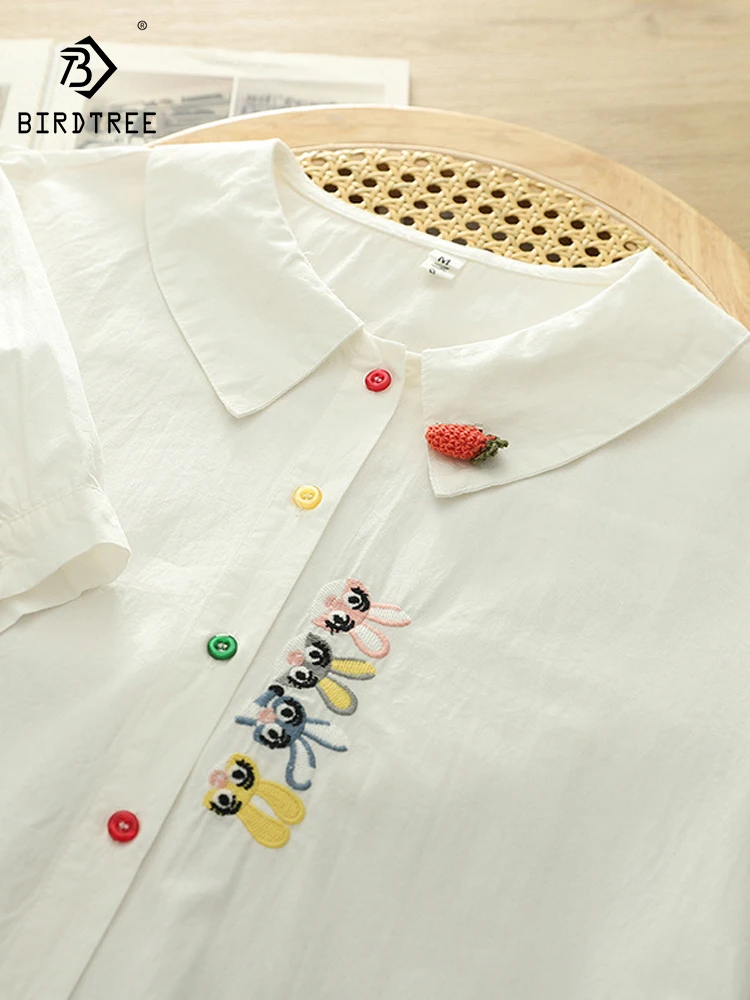 New 2025 Summer Cotton Short Sleeve Shirt, Women Turn-down Collar Embroidery, Mori Girl Cute Versatile Loose Blouse T57348CC
New 2025 Summer Cotton Short Sleeve Shirt, Women Turn-down Collar Embroidery, Mori Girl Cute Versatile Loose Blouse T57348CC