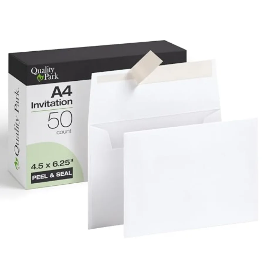 A4 Mailing Envelopes, 50 Pack, Self Seal Envelopes for Invitations, Announcements, Photos, and Greeting Cards, Premium 24 lb Pa
A4 Mailing Envelopes, 50 Pack, Self Seal Envelopes for Invitations, Announcements, Photos, and Greeting Cards, Premium 24 lb Pa