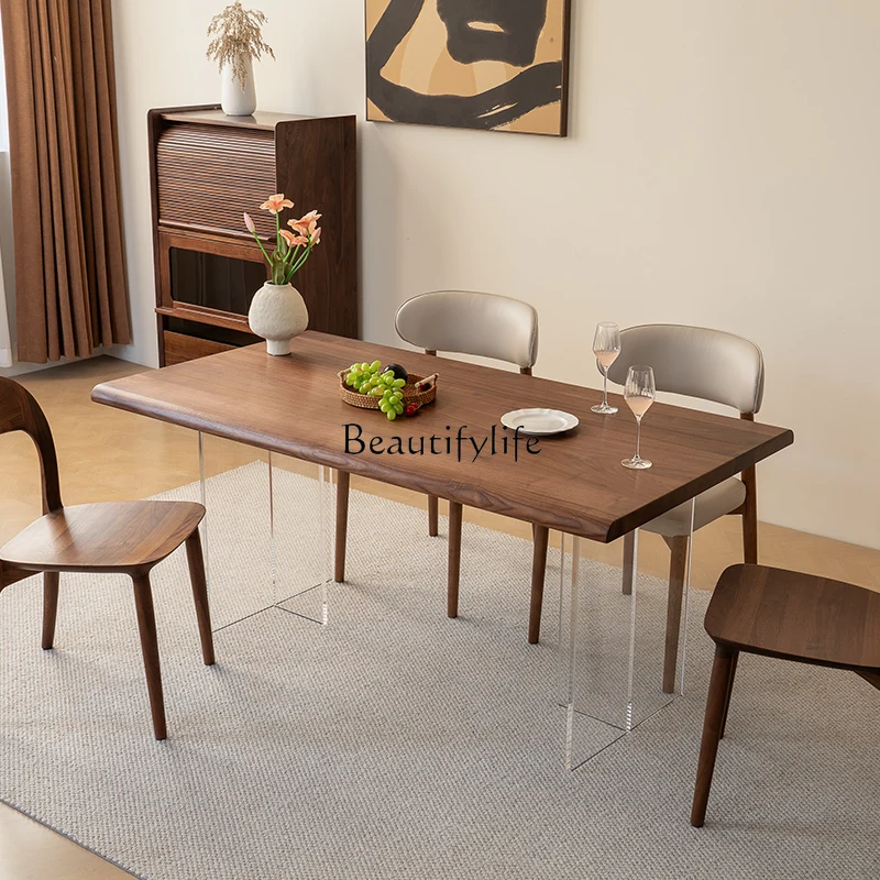 Black walnut medieval dining table Solid wood large board Chinese dining table
Black walnut medieval dining table Solid wood large board Chinese dining table