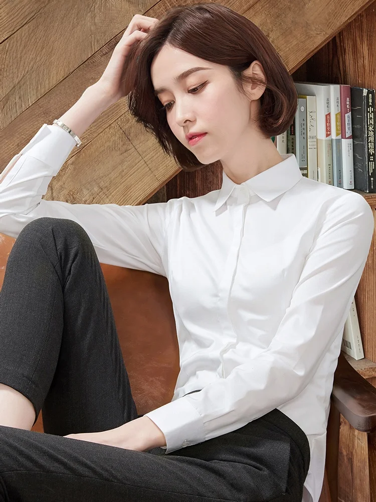 Professional White Long Sleeve Shirt Women's Slim Fit Workwear OL Style Iron Free Spring Autumn New Model Romon Ladies Shirt
Professional White Long Sleeve Shirt Women's Slim Fit Workwear OL Style Iron Free Spring Autumn New Model Romon Ladies Shirt