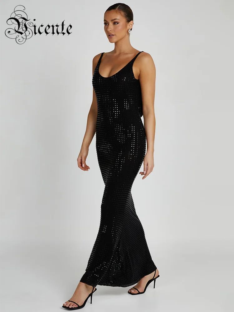 VC Sexy Backless Dress For Women Transparent Black Mesh Patchwork Beads Spaghetti Strap Maxi Long Gowns
VC Sexy Backless Dress For Women Transparent Black Mesh Patchwork Beads Spaghetti Strap Maxi Long Gowns