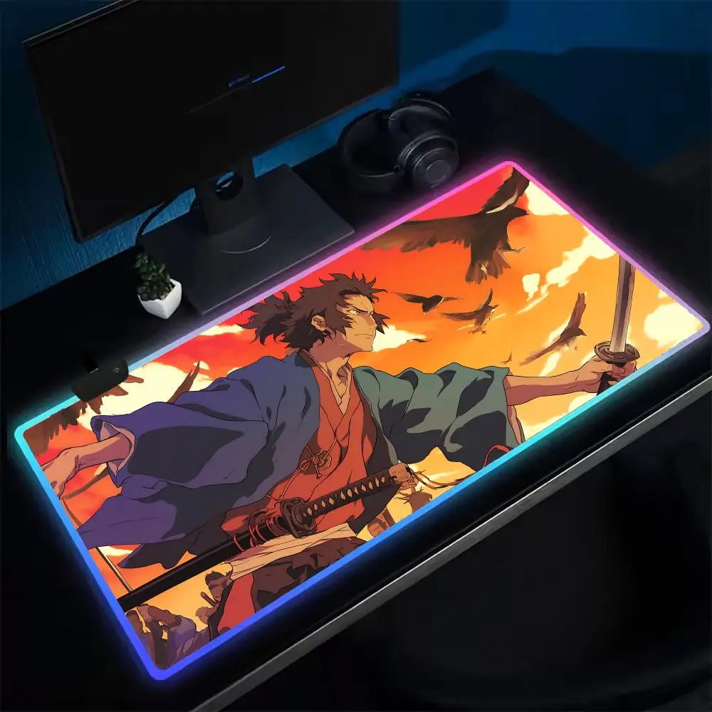 Коврик для мыши Samurai Champloo, игровой коврик для мыши в стиле аниме, светодиодные настольные коврики с подсветкой, резиновые настольные коврики XXL RGB
Коврик для мыши Samurai Champloo, игровой коврик для мыши в стиле аниме, светодиодные настольные коврики с подсветкой, резиновые настольные коврики XXL RGB