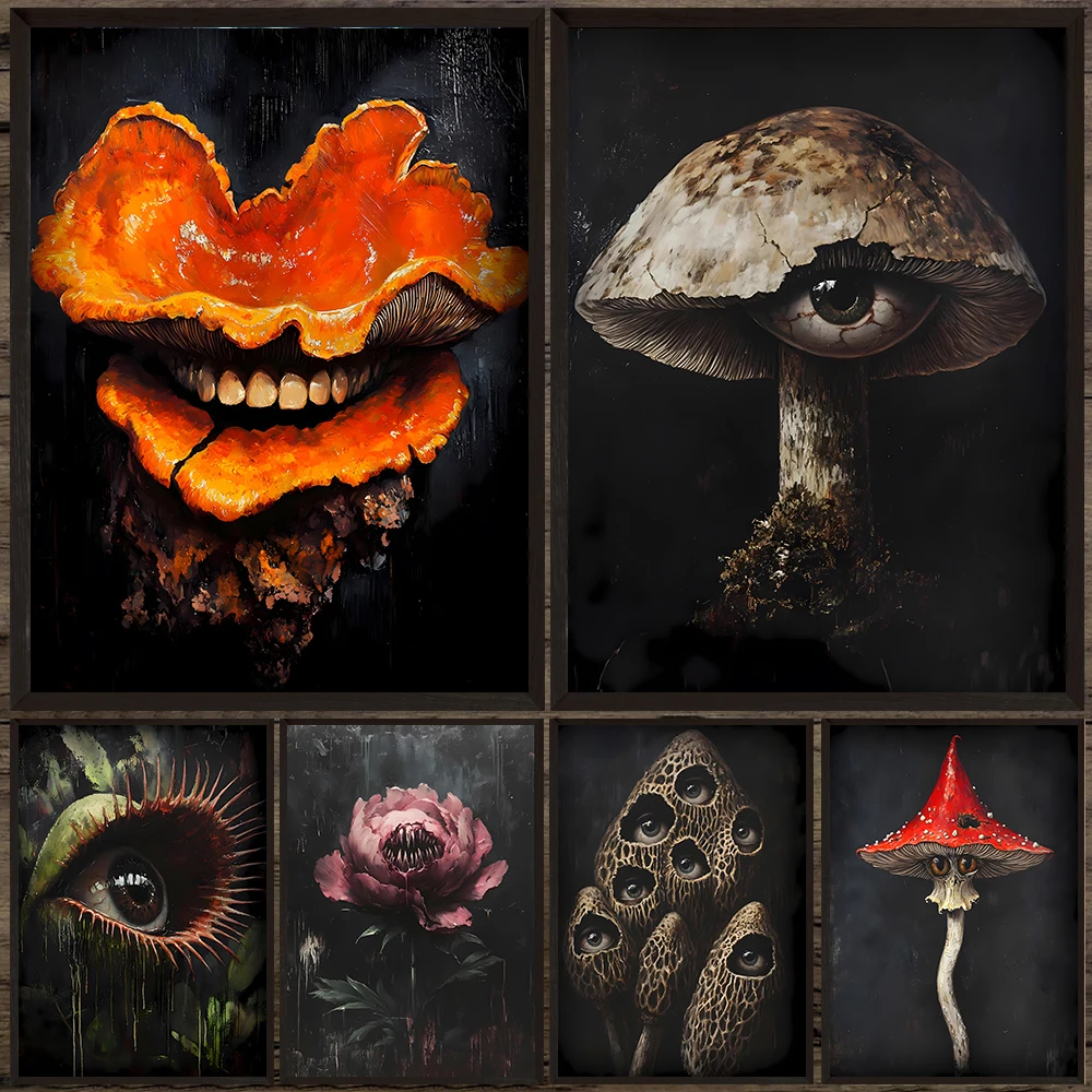 Surreal Fungi And Creepy Floral Art Poster Print, Creepy Cottagecore Decor,The Cursed Botanical Abstract Wall Art Canvas Print
Surreal Fungi And Creepy Floral Art Poster Print, Creepy Cottagecore Decor,The Cursed Botanical Abstract Wall Art Canvas Print