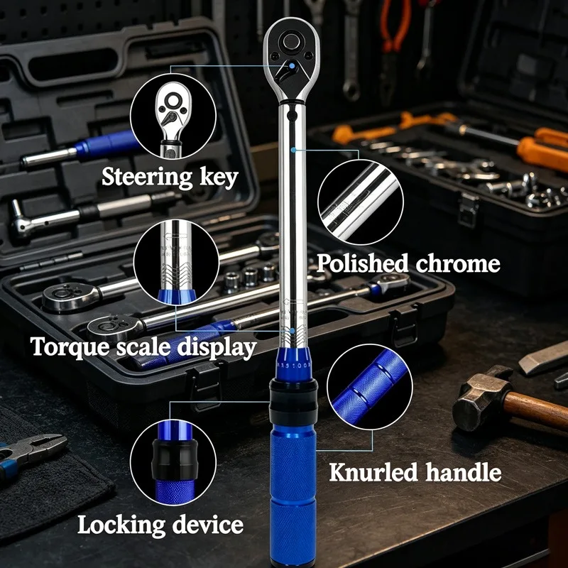 3/8 Inch Drive Adjustable Torque Wrench Professional Garage Tool for Auto Body Maintenance Sturdy Anti-Rust Design
3/8 Inch Drive Adjustable Torque Wrench Professional Garage Tool for Auto Body Maintenance Sturdy Anti-Rust Design