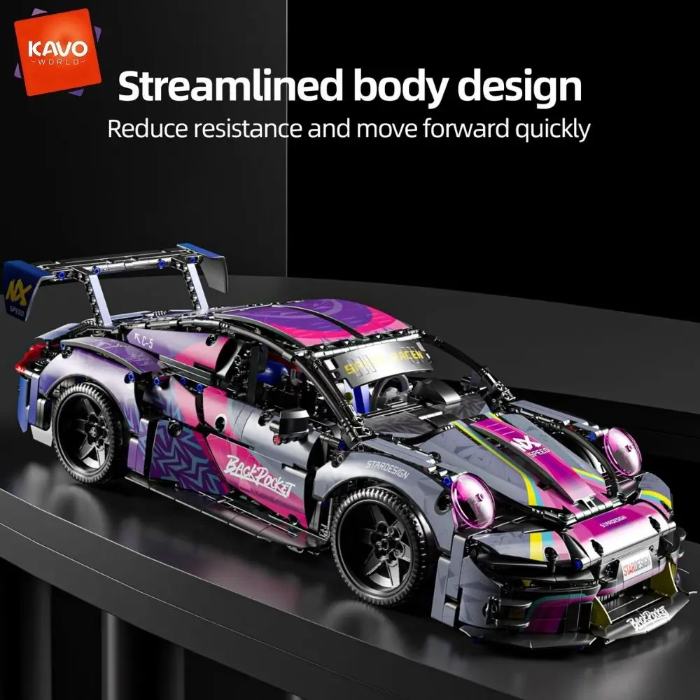 KAVOWORLD 1:10 Technical Cyberpunk Sports Race Car Building Blocks Set 1611PCS DIY Assembled Car Bricks Kit Home Desktop Decor
KAVOWORLD 1:10 Technical Cyberpunk Sports Race Car Building Blocks Set 1611PCS DIY Assembled Car Bricks Kit Home Desktop Decor