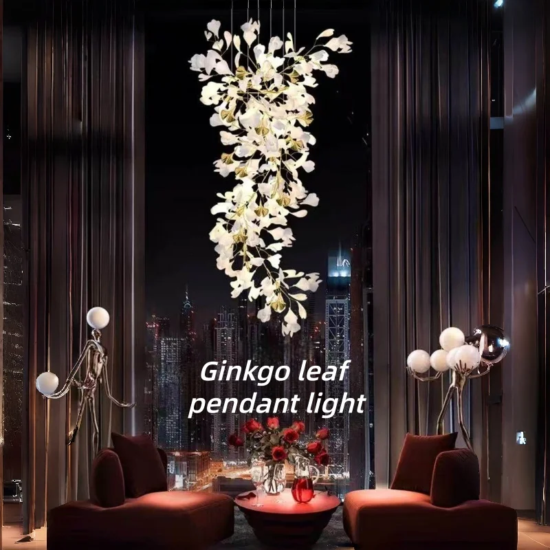 Large Ginkgo Leaf Chandeliers High Ceiling Staircase Ceramics Leaf Pendant Hanging Chandelier for Vila Lobby Luxury Living Room
Large Ginkgo Leaf Chandeliers High Ceiling Staircase Ceramics Leaf Pendant Hanging Chandelier for Vila Lobby Luxury Living Room