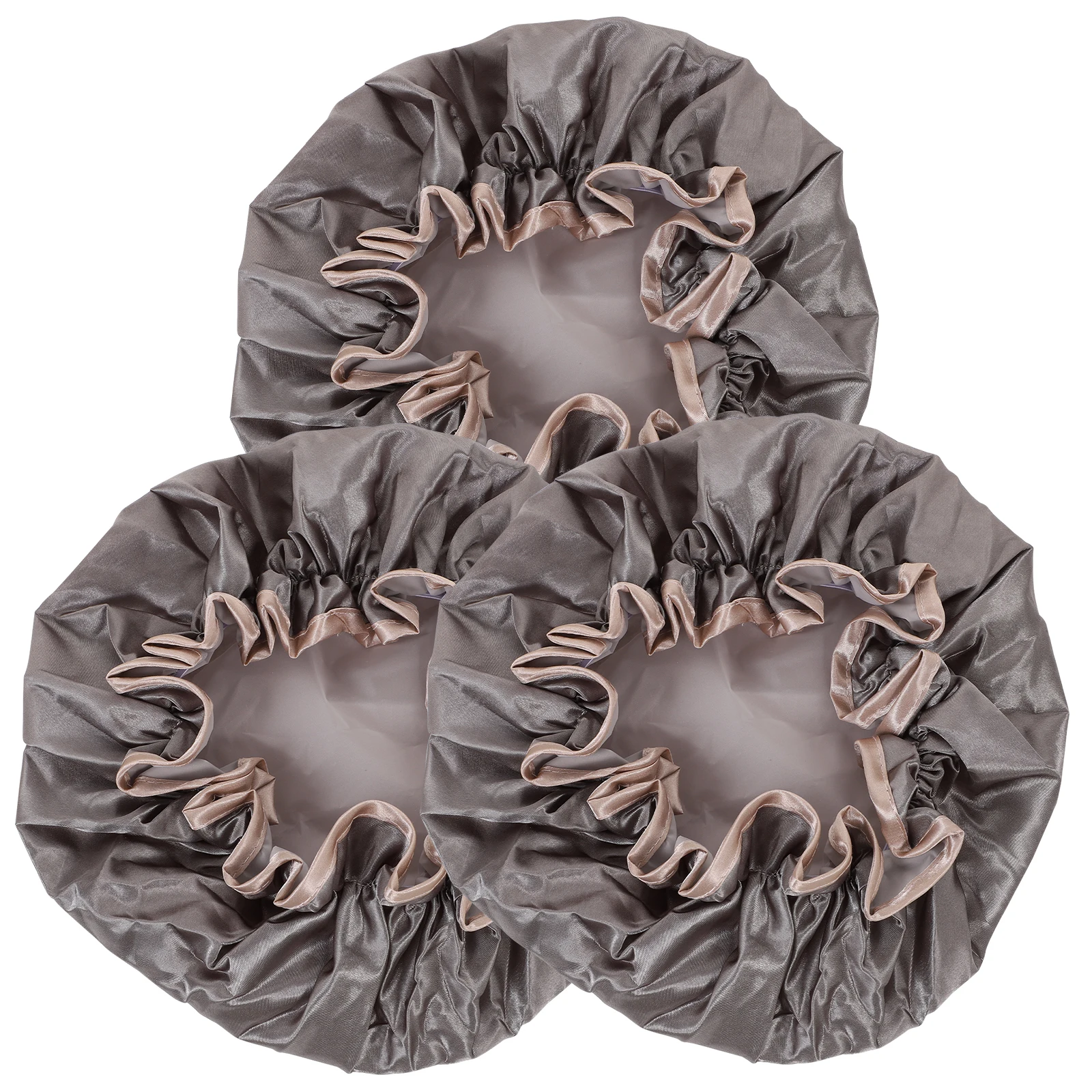 Waterproof Shower Cap Women Grey Reusable Bath Hats Double Layer PEVA Polyester Hair Drying shower caps for women versatile
Waterproof Shower Cap Women Grey Reusable Bath Hats Double Layer PEVA Polyester Hair Drying shower caps for women versatile