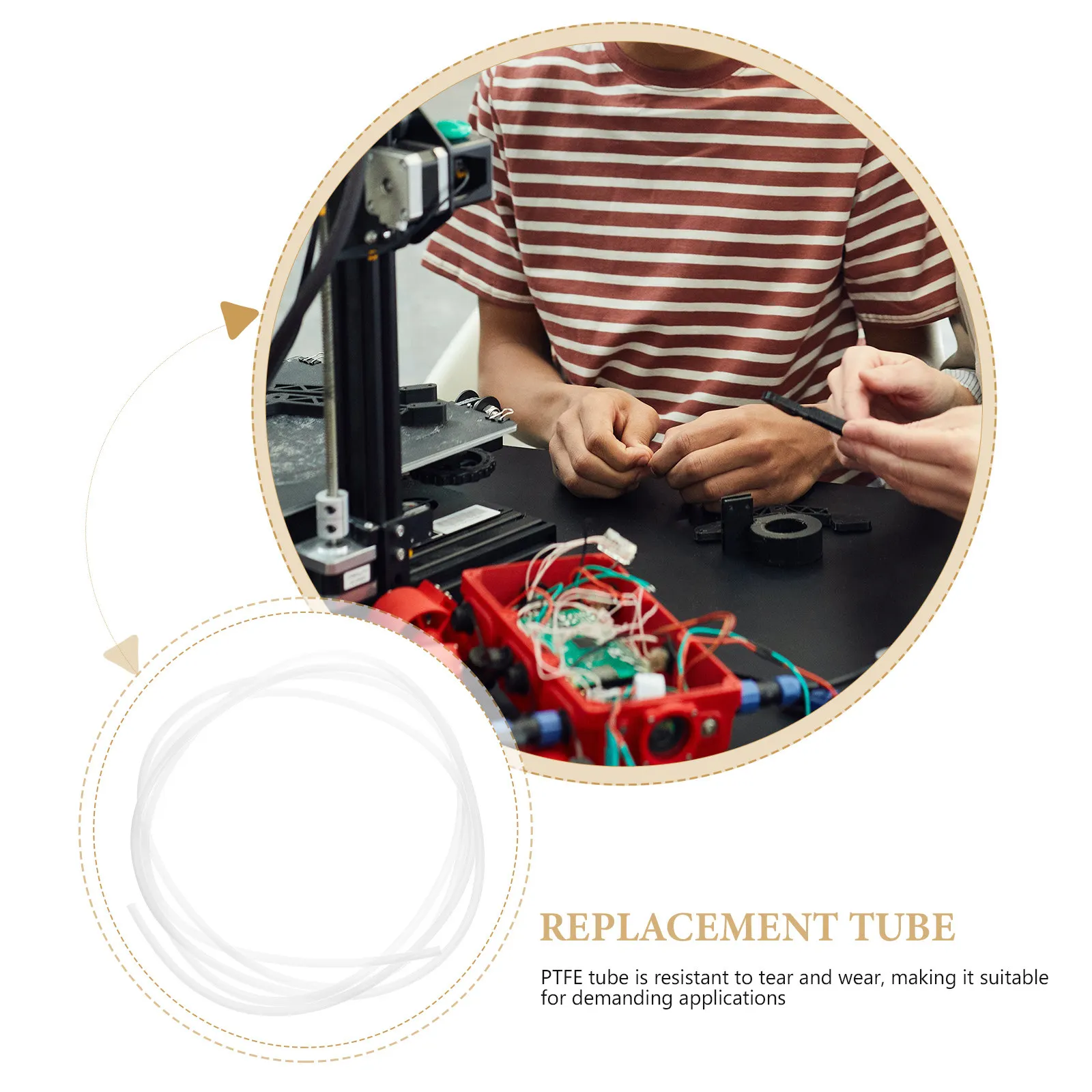 Трубка из ПТФЭ 2 м для 3D-принтеров, замена для филамента 1,75 мм, высокотемпературная, износостойкая, обеспечивает плавную экструзию
Трубка из ПТФЭ 2 м для 3D-принтеров, замена для филамента 1,75 мм, высокотемпературная, износостойкая, обеспечивает плавную экструзию