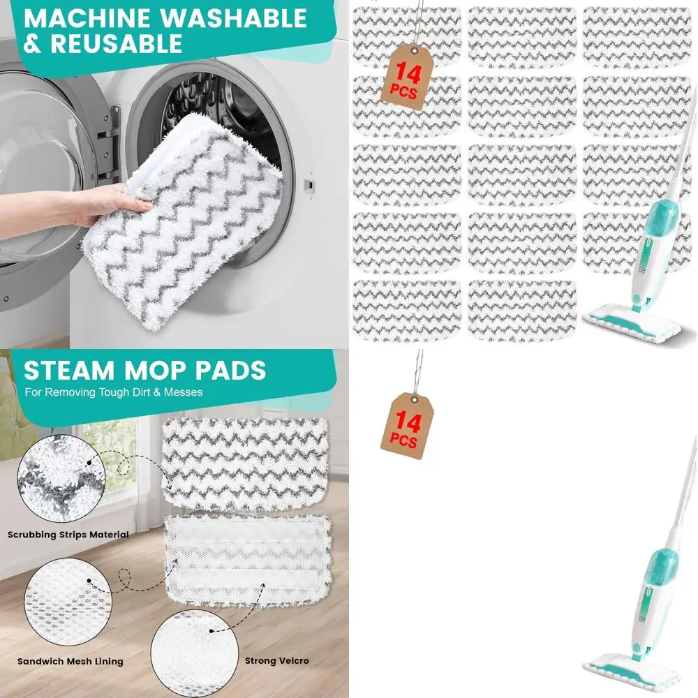 14-Count Washable Reusable Microfiber Pads for Shark S1000 Series Steam Mops
14-Count Washable Reusable Microfiber Pads for Shark S1000 Series Steam Mops