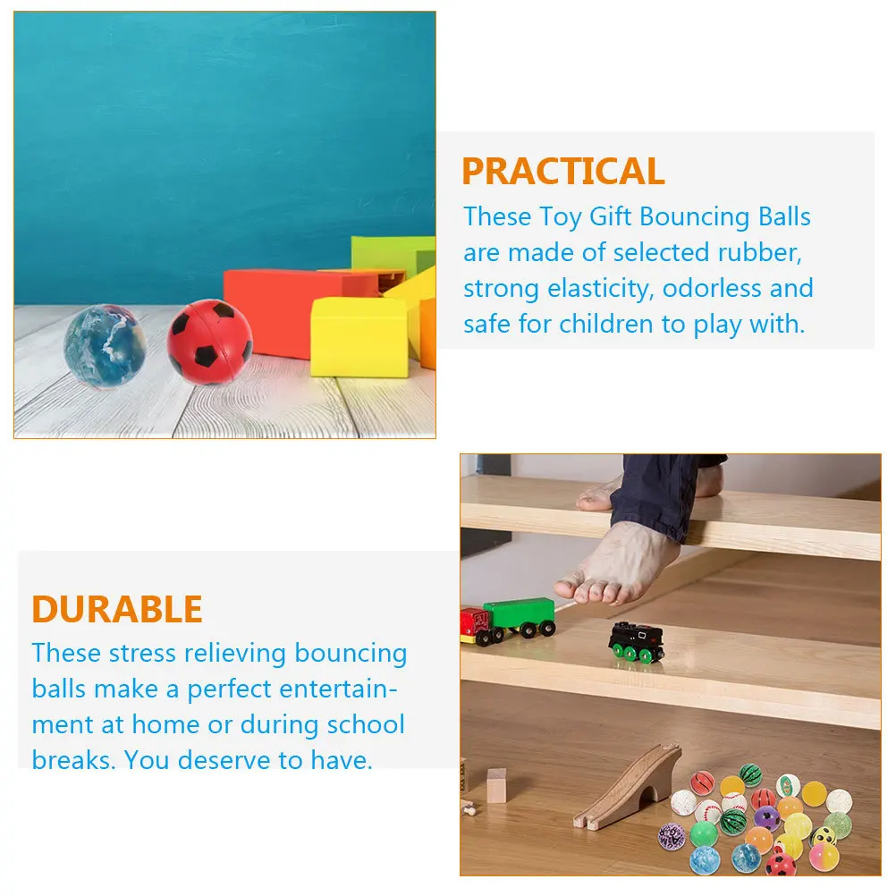 20Pcs Kids Elastic Bounce Balls Portable Stress Relief Colored Rubber Party Jumping Balls Educational
20Pcs Kids Elastic Bounce Balls Portable Stress Relief Colored Rubber Party Jumping Balls Educational