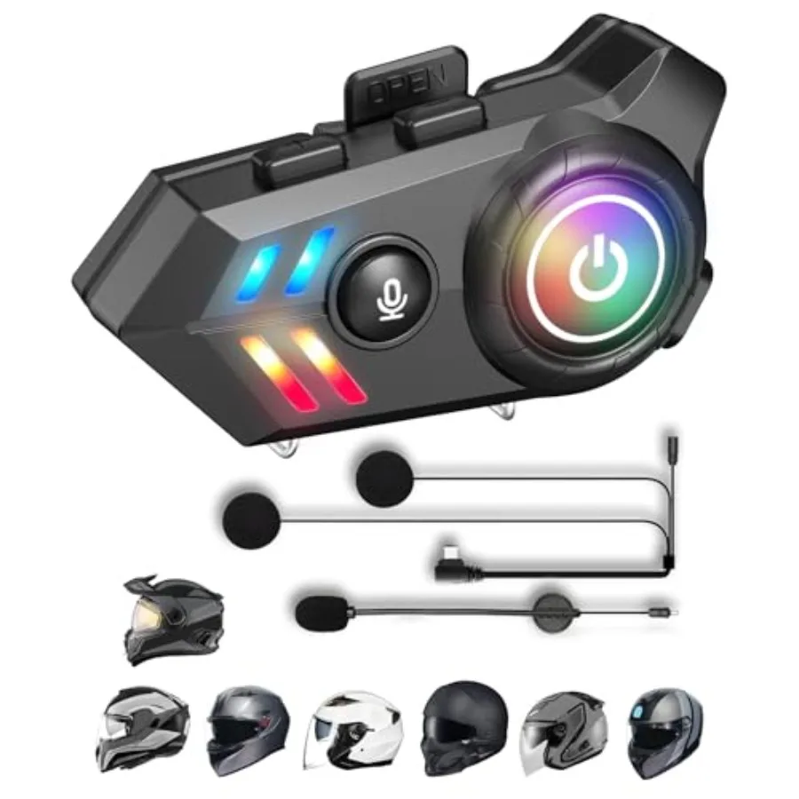 Motorcycle Helmet Bluetooth Headset, Bluetooth Helmet Speakers with Mic, 1000mAh Large Battery Motorcycle Headset IPX68/ Automa
Motorcycle Helmet Bluetooth Headset, Bluetooth Helmet Speakers with Mic, 1000mAh Large Battery Motorcycle Headset IPX68/ Automa