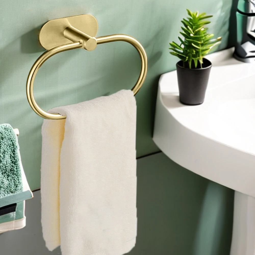 Stainless Steel Towel Holder Self-adhesive Bathroom Towels Rack Gold Washhand Hanger Ring Rail Bar Kitchen Storage Accessories
Stainless Steel Towel Holder Self-adhesive Bathroom Towels Rack Gold Washhand Hanger Ring Rail Bar Kitchen Storage Accessories