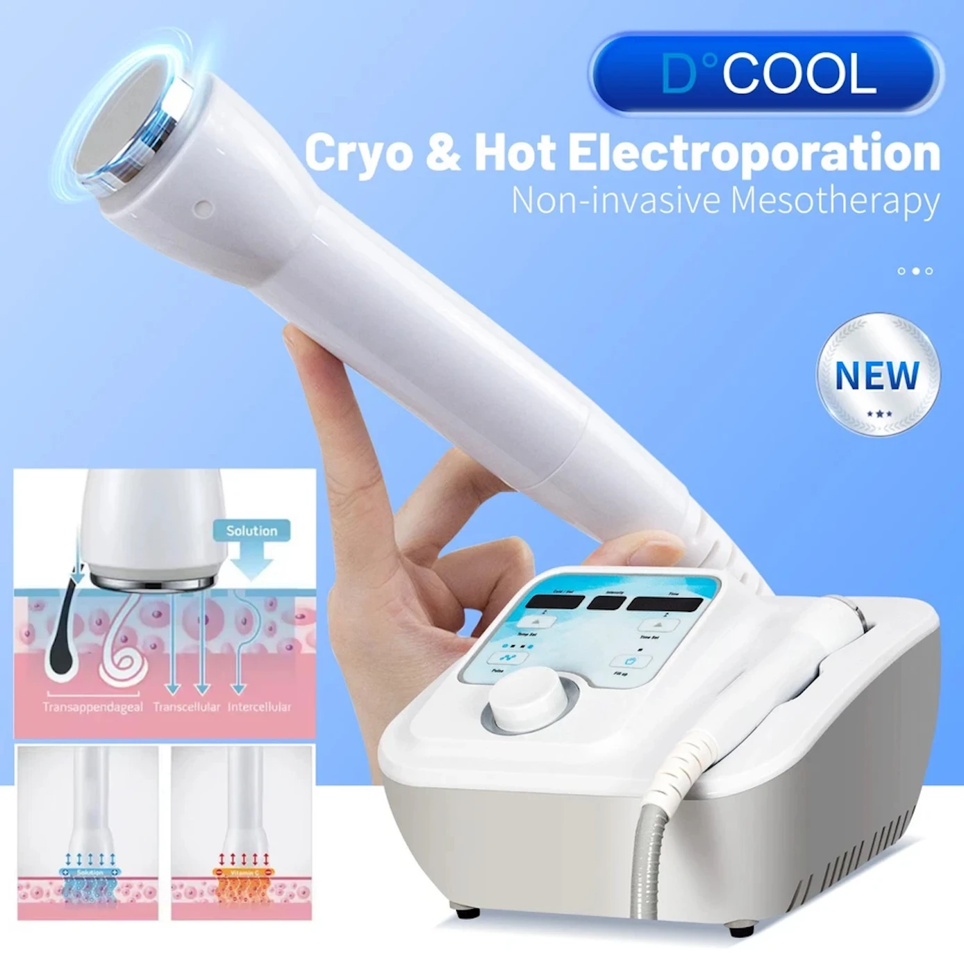 DCool Facial Device Hot and Cooling for Skin Tightening Anti Puffiness Facial Electroporation Machine for Salon
DCool Facial Device Hot and Cooling for Skin Tightening Anti Puffiness Facial Electroporation Machine for Salon