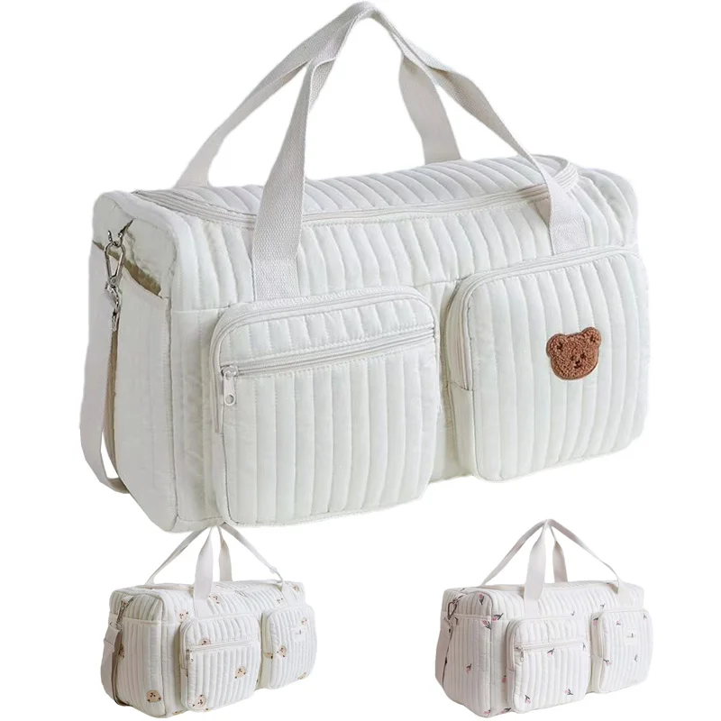 Large Capacity Mommy Bag Bear Tulip Embroidery Tote Bags Travel Baby Items Storage Bag Korean Cartoon Handbag Shoulder Bags
Large Capacity Mommy Bag Bear Tulip Embroidery Tote Bags Travel Baby Items Storage Bag Korean Cartoon Handbag Shoulder Bags