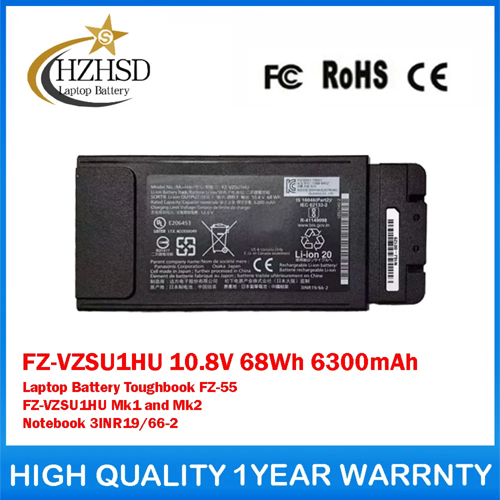 FZ-VZSU1HU 10.8V 68Wh 6300mAh Genuine Original Laptop Battery For Panasonic Toughbook FZ-55 FZ-VZSU1HU Mk1 and Mk2 3INR19/66-2
FZ-VZSU1HU 10.8V 68Wh 6300mAh Genuine Original Laptop Battery For Panasonic Toughbook FZ-55 FZ-VZSU1HU Mk1 and Mk2 3INR19/66-2