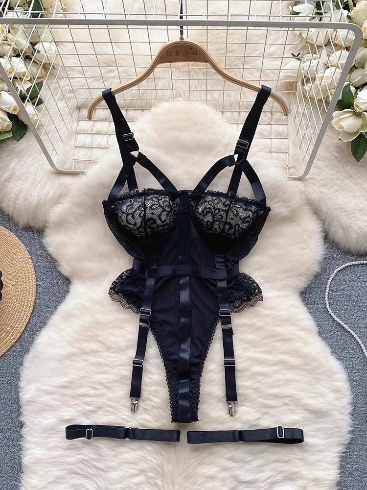 Women Sexy Lace Strappy Bodysuits Lingerie Bodycon One Piece Combination Erotic Onesie Fashion Vintage Push Up Rompers
Women Sexy Lace Strappy Bodysuits Lingerie Bodycon One Piece Combination Erotic Onesie Fashion Vintage Push Up Rompers