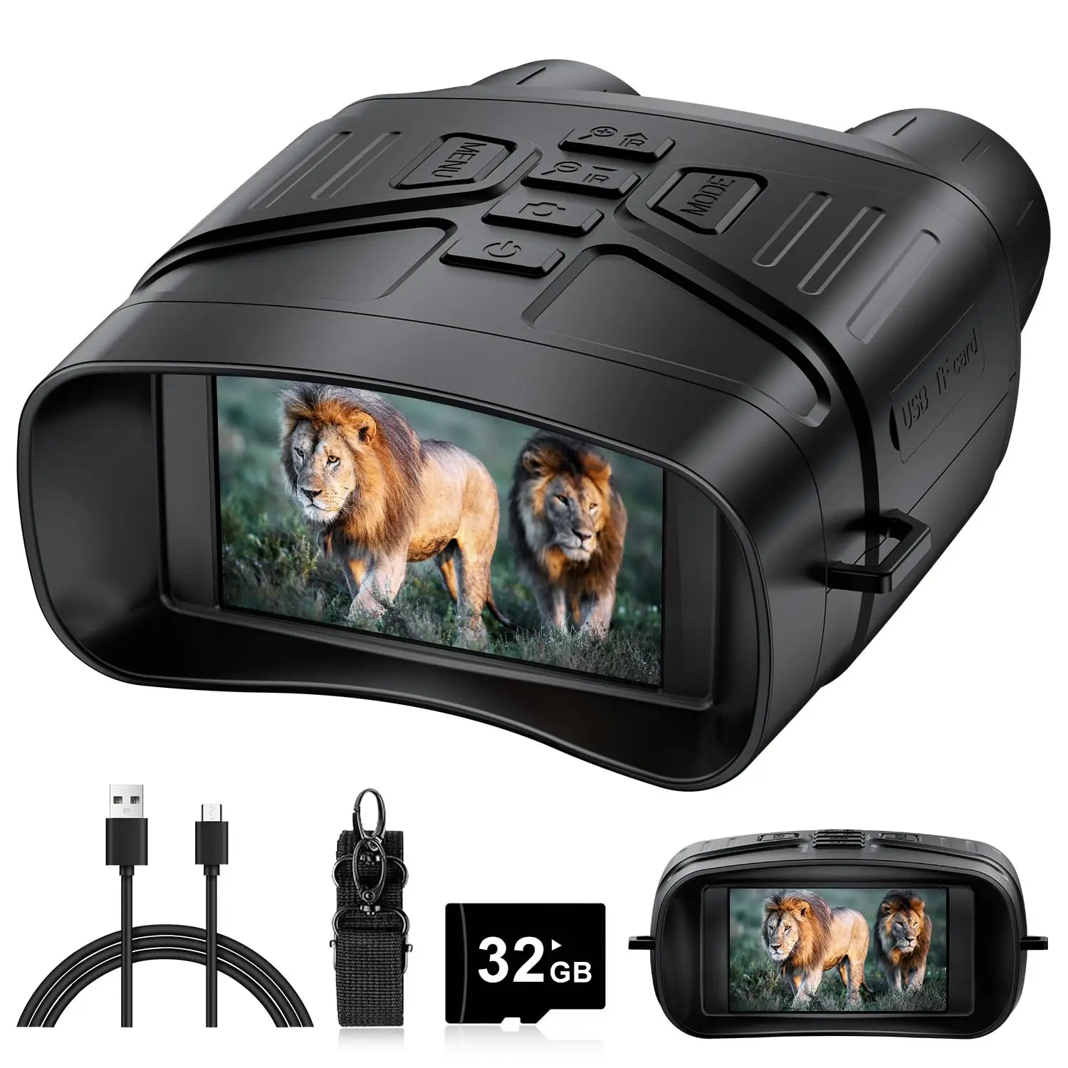 Infrared Night Vision Goggles 3'' Large Screen 4K Night Vision Binoculars Camera Take Photo Video Rechargeable Lithium Battery
Infrared Night Vision Goggles 3'' Large Screen 4K Night Vision Binoculars Camera Take Photo Video Rechargeable Lithium Battery