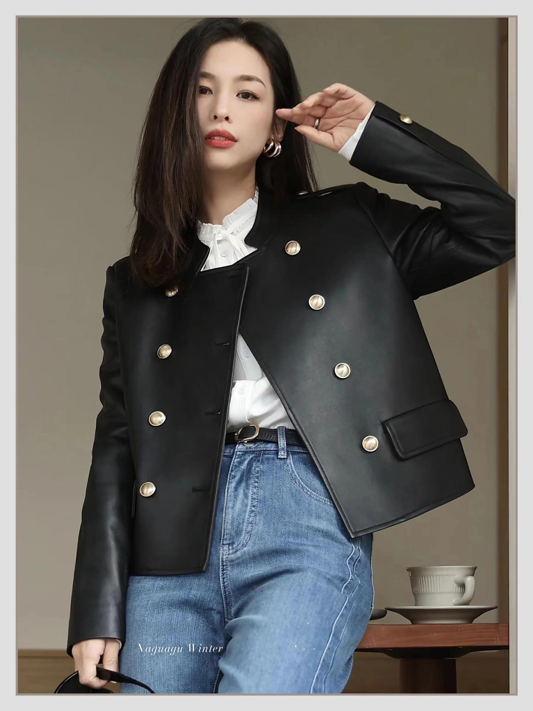 Женское пальто Bella из натуральной кожи с легким шерстяным покрытием 5А, воротник-стойка, мягкая и легкая верхняя одежда из натуральной кожи
Женское пальто Bella из натуральной кожи с легким шерстяным покрытием 5А, воротник-стойка, мягкая и легкая верхняя одежда из натуральной кожи