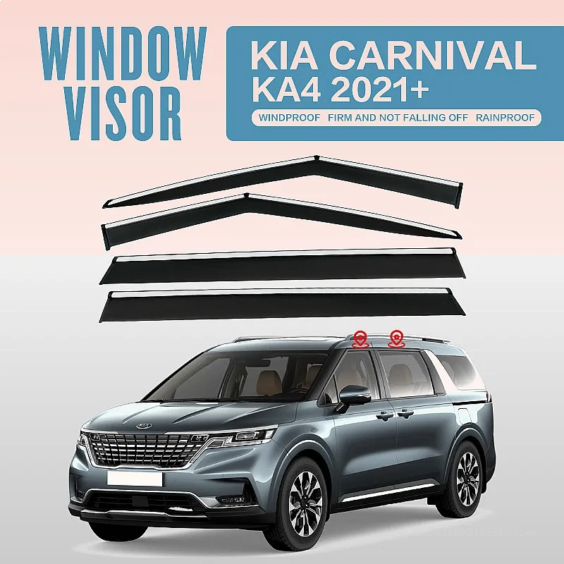 For Kia Carnival KA4 2021+ Car Window Visor Rain Sun Shade Awning Windshield Side Deflector Auto Accessories
For Kia Carnival KA4 2021+ Car Window Visor Rain Sun Shade Awning Windshield Side Deflector Auto Accessories