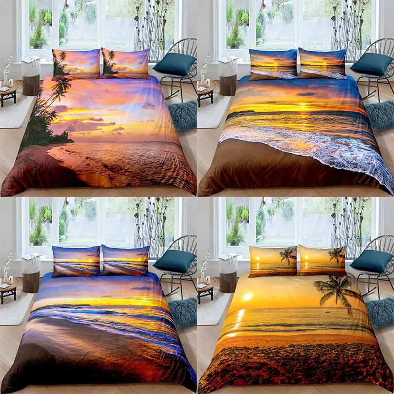 Bedding Set Luxury 3D Beach Coconut Tree Print 2/3Pcs Kid Comfortable Duvet Cover Pillowcase Home Textile Single/Queen/King Size
Bedding Set Luxury 3D Beach Coconut Tree Print 2/3Pcs Kid Comfortable Duvet Cover Pillowcase Home Textile Single/Queen/King Size