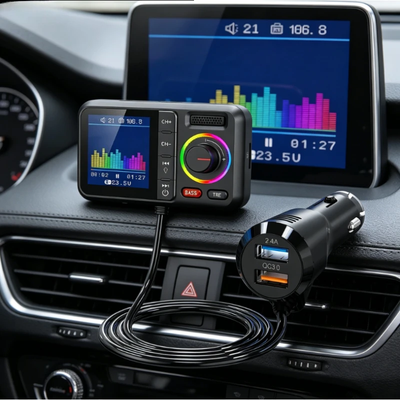 2026 NEW QC3.0 Dual USB Fast Charging Wireless FM Transmitter Big Color Screen Car AUX Adapter Hands Free Call MP3 Music Player
2026 NEW QC3.0 Dual USB Fast Charging Wireless FM Transmitter Big Color Screen Car AUX Adapter Hands Free Call MP3 Music Player