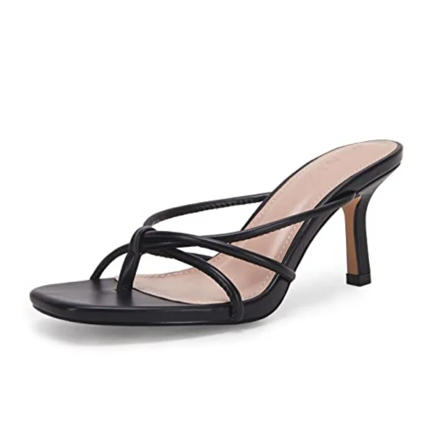 LAICIGO Women's Square Open Toe Flip Flops Stiletto Heels Strappy Thong Slide on Slingback Mules Sandals
LAICIGO Women's Square Open Toe Flip Flops Stiletto Heels Strappy Thong Slide on Slingback Mules Sandals