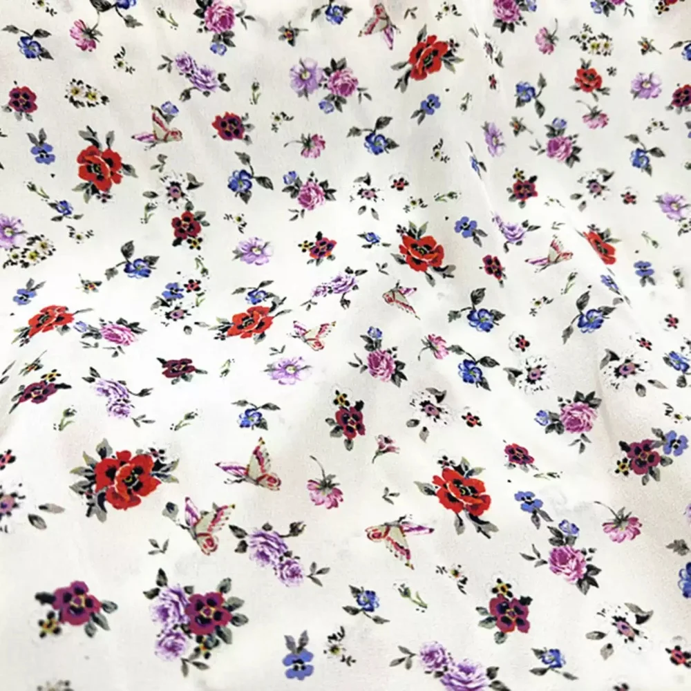 Small Flower Printed Woven Breathable Comfortable Felling 100% Mulberry Silk CDC Fabric for Women Summer Shirts Dresses Garment
Small Flower Printed Woven Breathable Comfortable Felling 100% Mulberry Silk CDC Fabric for Women Summer Shirts Dresses Garment