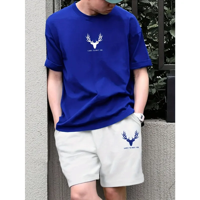 2025 Men's Deer Pattern 3D Printed T-shirt and Shorts Set for Casual and Comfortable Home and Outdoor Sports Wear
2025 Men's Deer Pattern 3D Printed T-shirt and Shorts Set for Casual and Comfortable Home and Outdoor Sports Wear